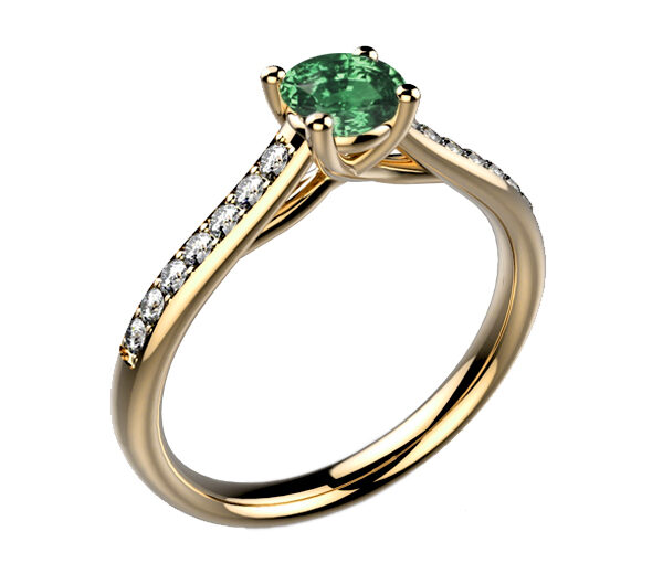 Bague Saphir vert 0.50 ct Diamant