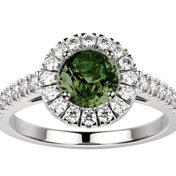 Bague Saphir vert Diamant
