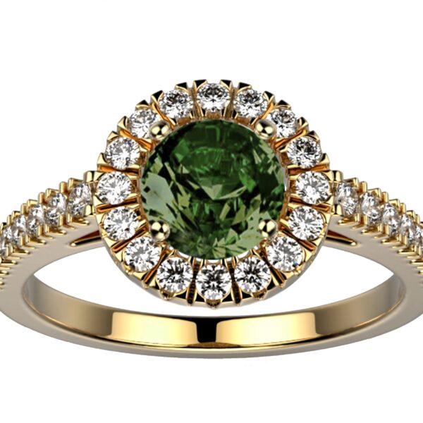 Bague Saphir vert Diamant