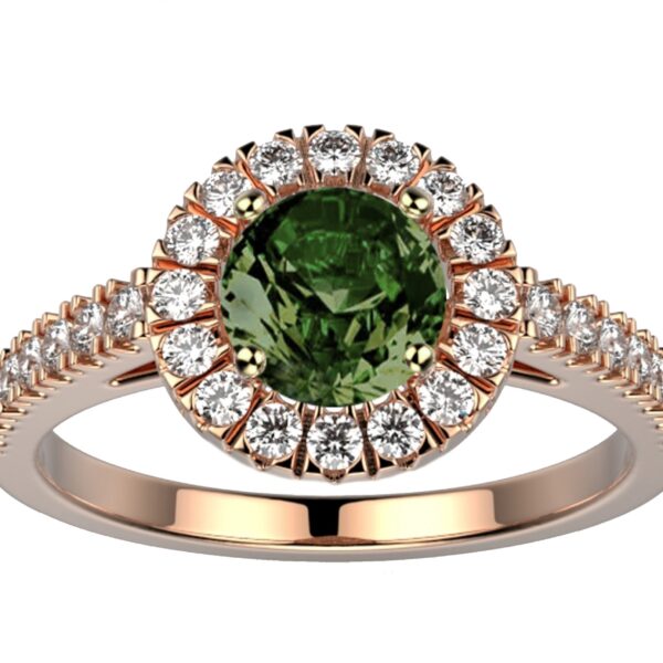 Bague Saphir vert Diamant