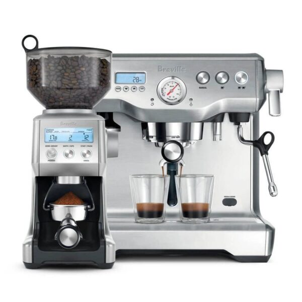 Machine à expresso à double chaudière Breville Dynamic Duo et ensemble Smart Grinder Pro, acier inoxydable – BEP920BSS