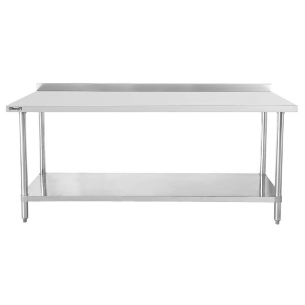 CASSELIN – Table de travail inox 700 avec dosseret et étagère 1000 mm