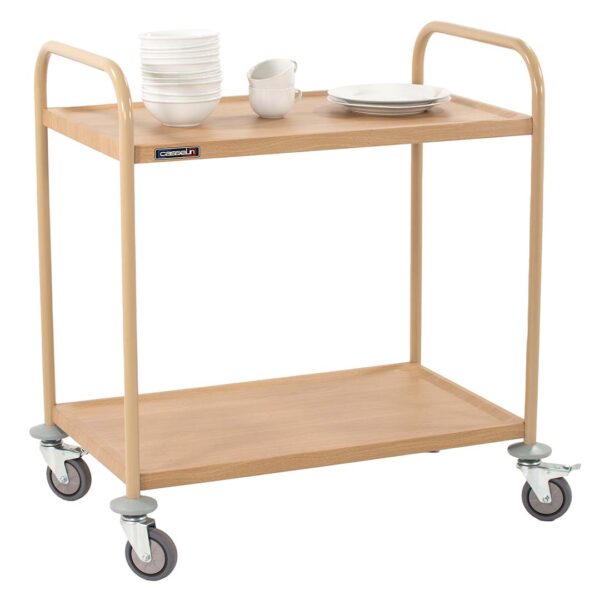 CASSELIN – Chariot de service imitation bois 2 plateaux