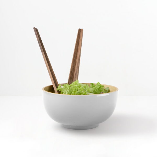 Couverts à salade en bois design en noyer