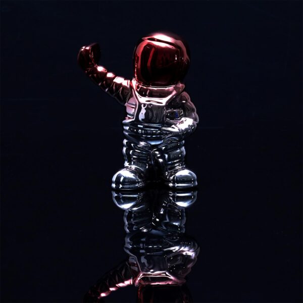 [Edition limitée] Figurine art déco astronaute rouge/argent H10