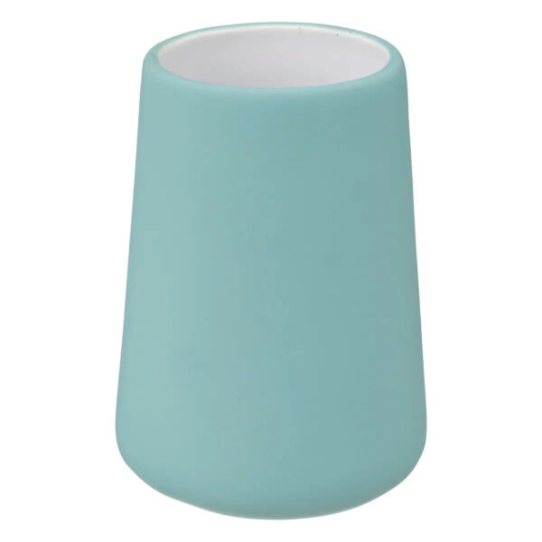 Pot à brosse à dent en grès couleur bleu