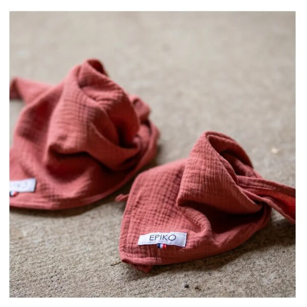 Foulard enfant en double gaze de coton bio ROSEAU