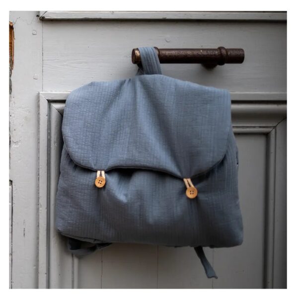 Cartable enfant personnalisé bleu tendre GERANIUM