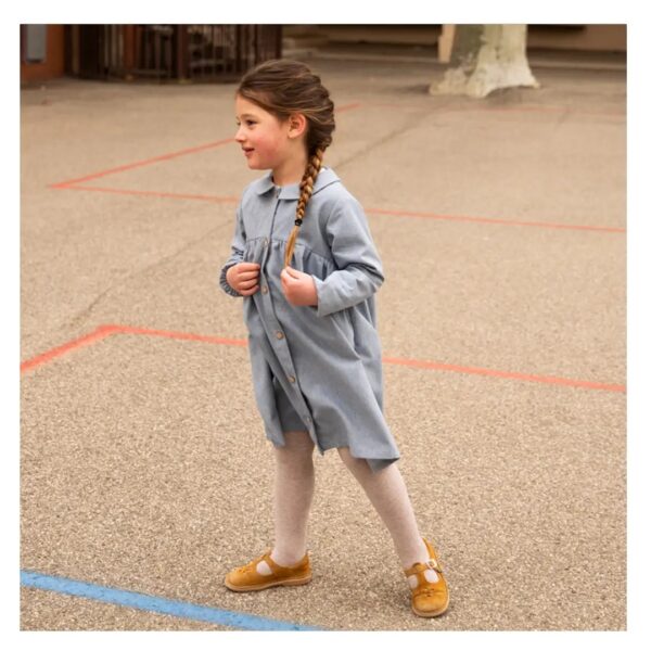 Robe fille coton bio bleu tendre GAZANIA