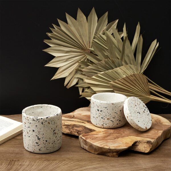 Lot de 2 pots terrazzo