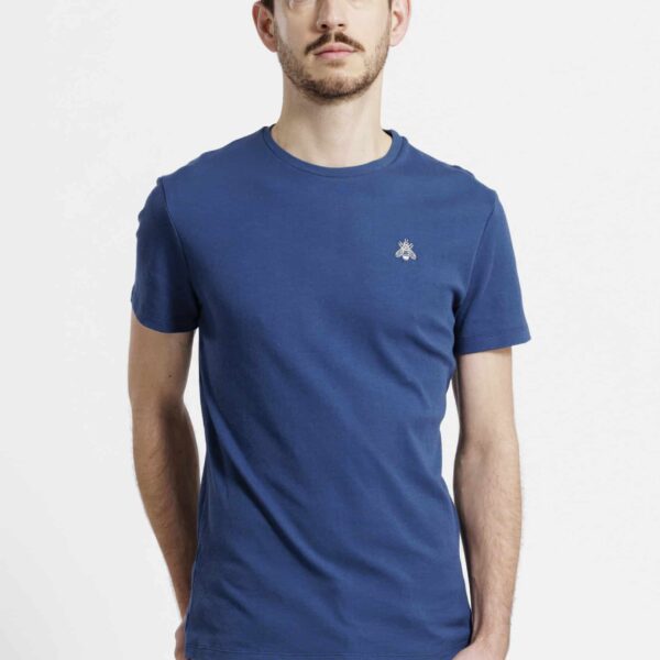 T-shirt bleu Cobalt homme à col rond