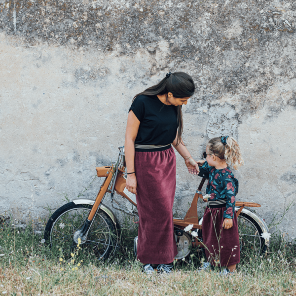 Jupe Marianne / Velours Tomette