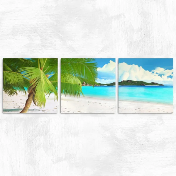Tableau plage et palmiers Évasion exotique