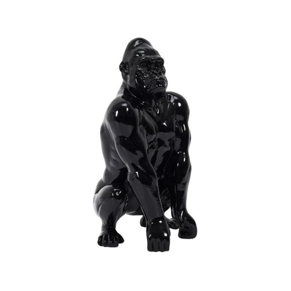 Statue gorille en résine noire H24