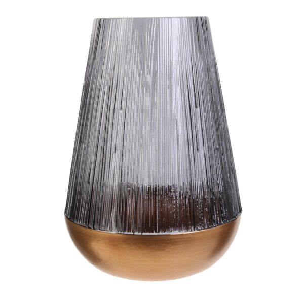Vase gris et doré H23