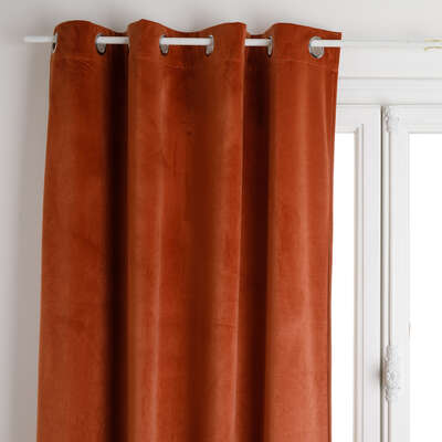 Rideau occultant velours terracotta 140×260 (vendu par 1)