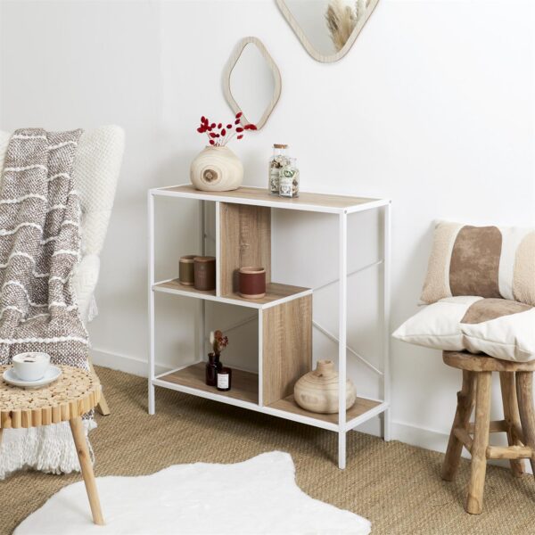 Etagère destructurée bois clair 80×80