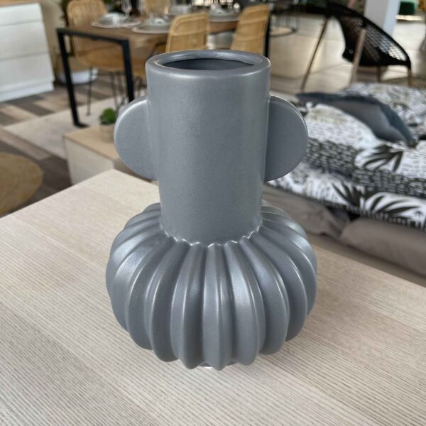 Vase en grès gris art déco H20