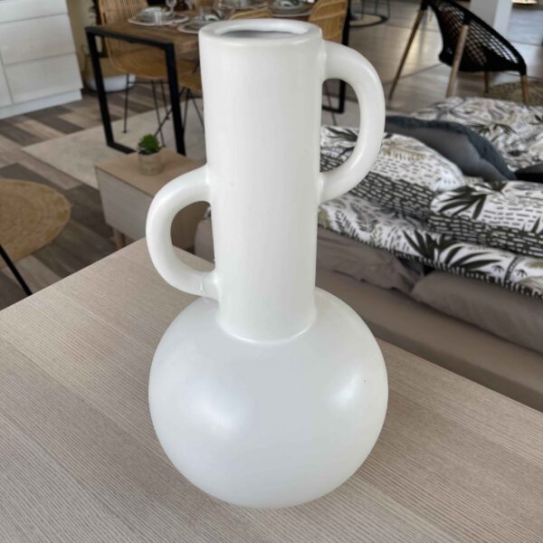 Vase en grès blanc art déco H24