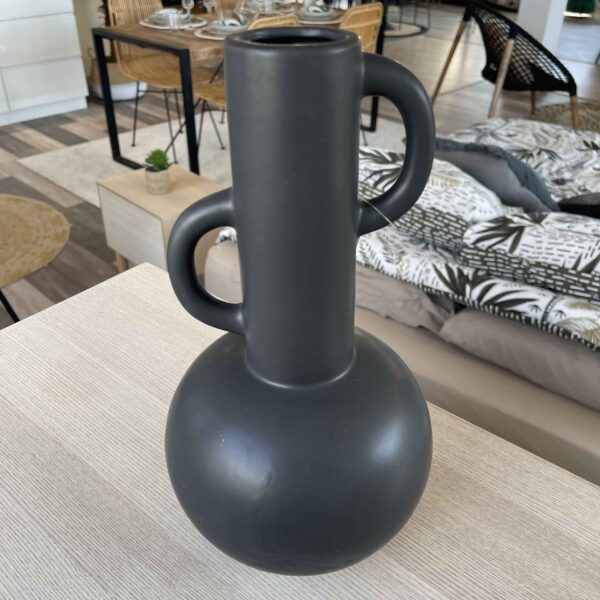 Vase en grès noir art déco H24