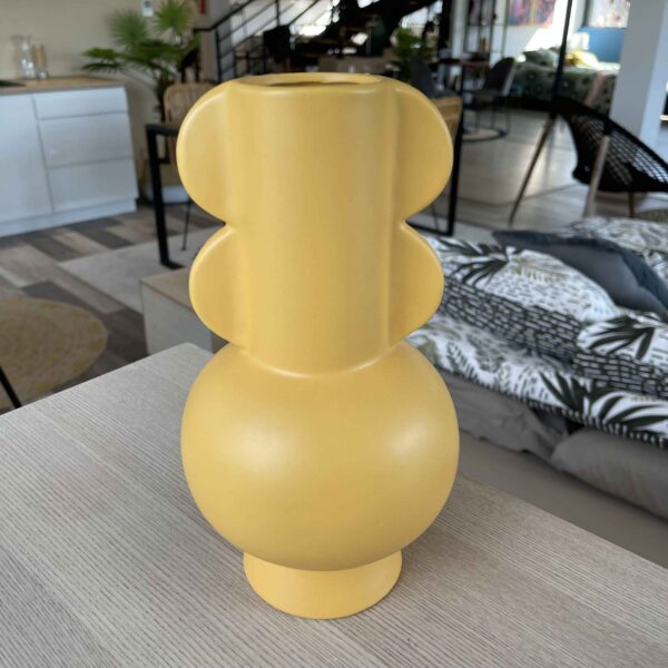 Vase en grès ocre art déco H25