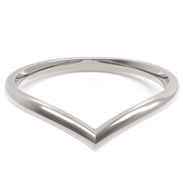 Alliance Femme or blanc originale en V