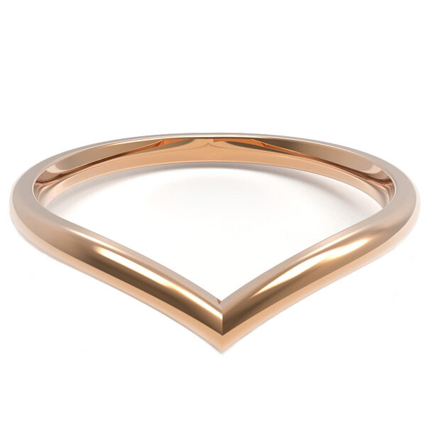 Alliance Femme or rose originale en V