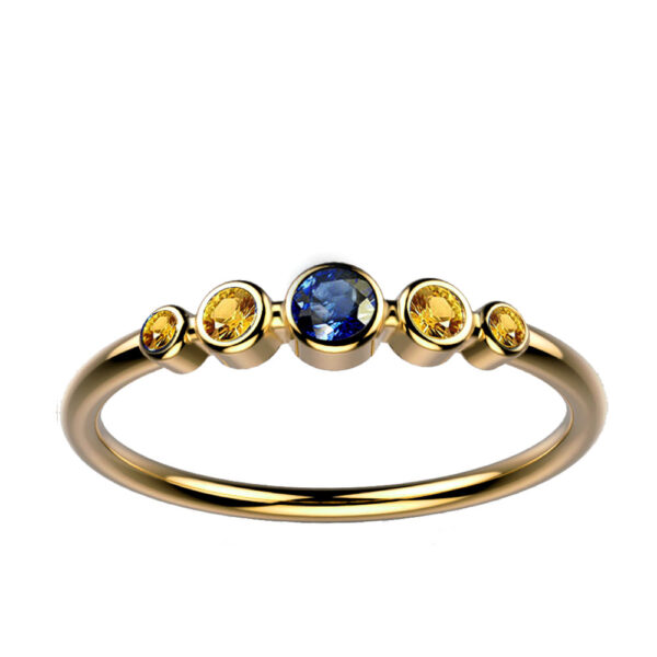 Bague Saphir bleu et jaune