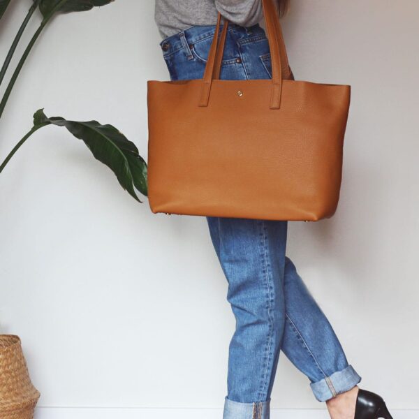 Sac cabas cuir souple grainé