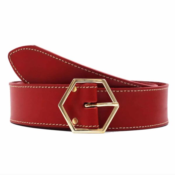 Ceinture coquette cuir rouge