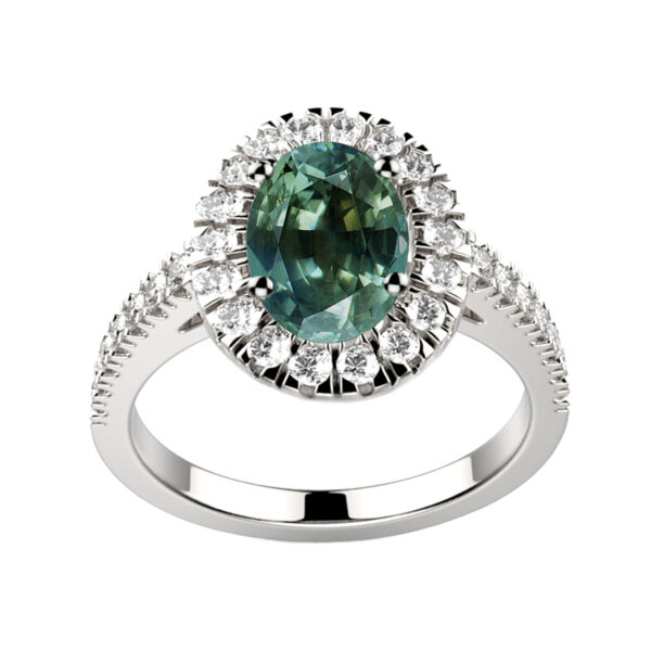Bague Saphir vert Diamant