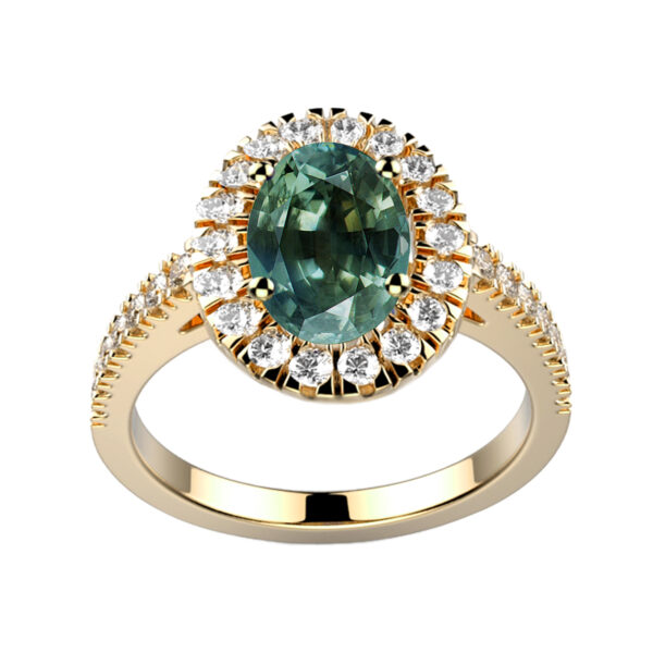 Bague Saphir vert Diamant