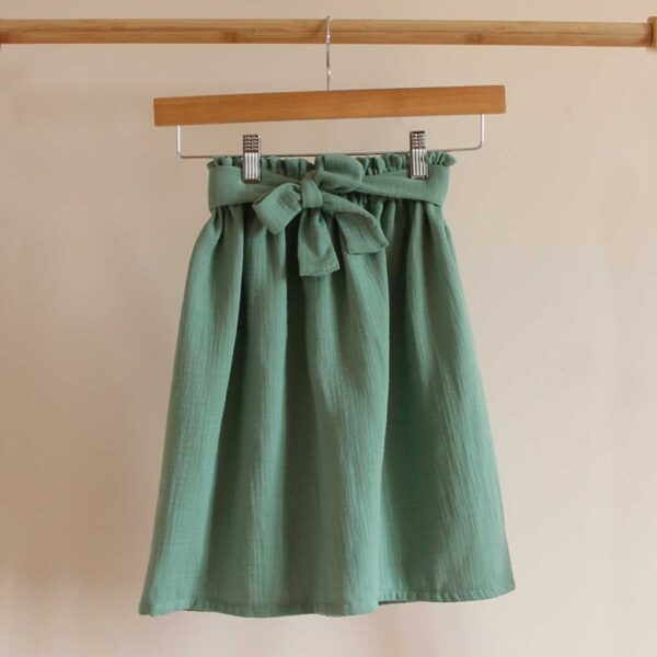 Jupe longue fille ZELIE – Double gaze de coton Menthe