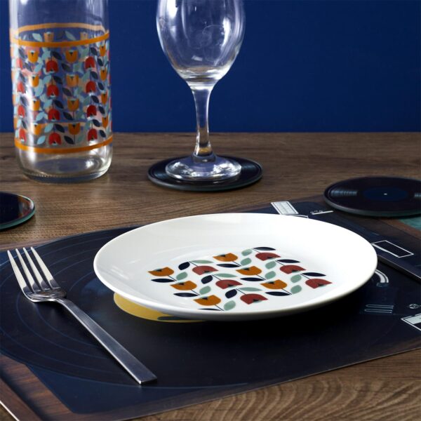 Assiette vintage D20 motif fleur