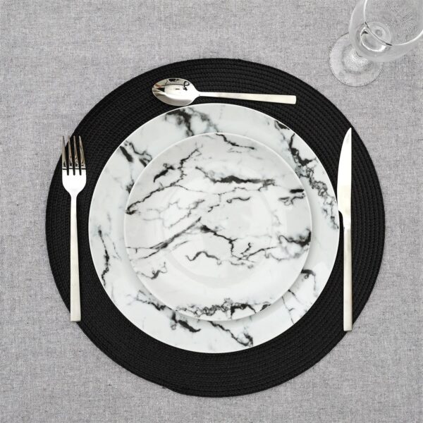 Assiette effet marbre blanche D27