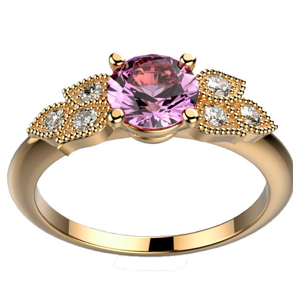 Bague Saphir rose et Diamant