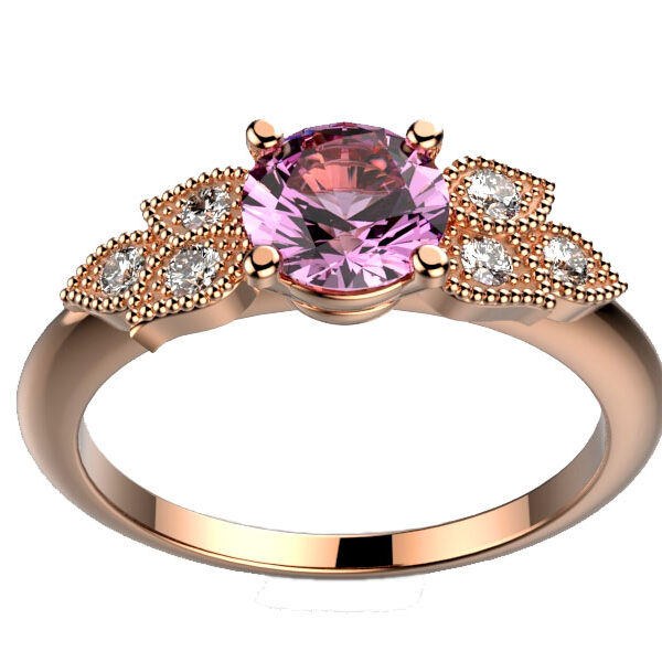 Bague Saphir rose et Diamant