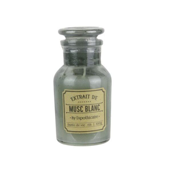 Bougie parfumée Apothicaire en verre H11 MUSC BLANC