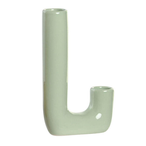 Vase art déco J en porcelaine H20 Vert d’eau