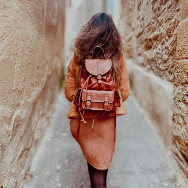 Sac à Dos en Cuir Marron Effet Vintage – Aventurier