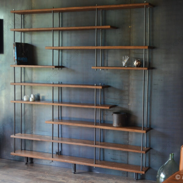 Étagère murale XL en bois et métal sur-mesure ACAMAS
