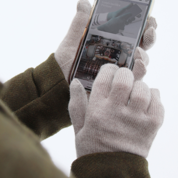 Gants tactiles Perinne craie