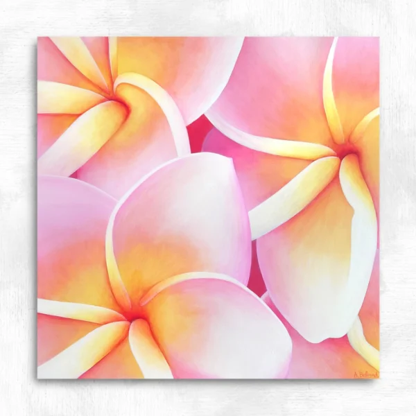 Tableau fleurs exotiques de frangipanier Parfum des îles