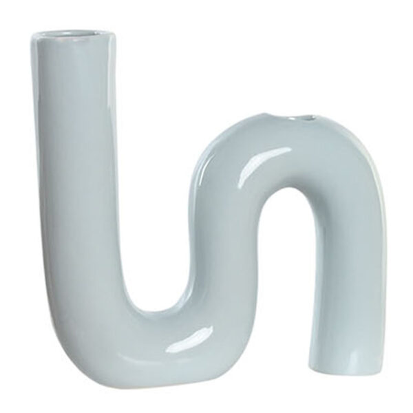 Vase en porcelaine art déco Bleu pâle L17