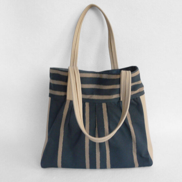 Sac toile et cuir gris et doré TISSAGES CATHARES