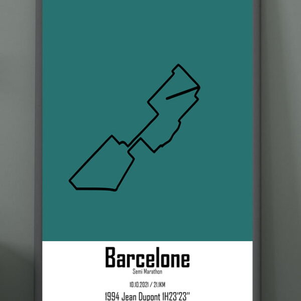 Semi Marathon de Barcelone A3 2021 Bleu Canard Oui (+3€)