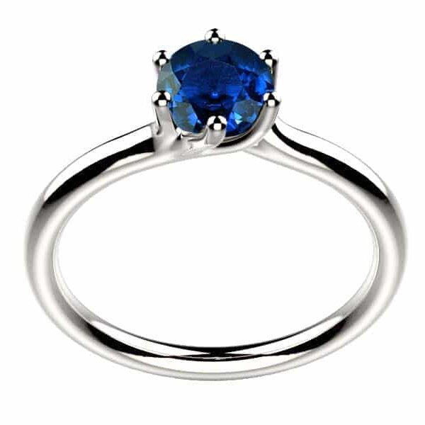 Solitaire saphir bleu 1 ct