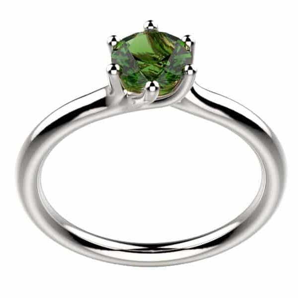 Bague saphir vert 1 ct