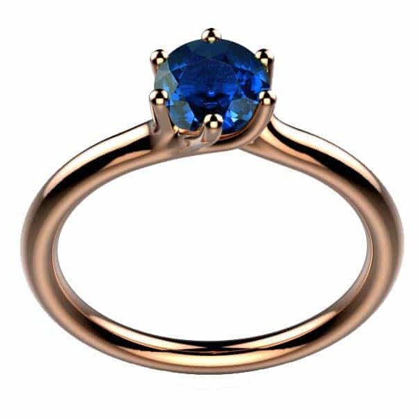 Solitaire saphir bleu 1 ct
