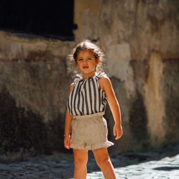 Short fille lin FIGUIER